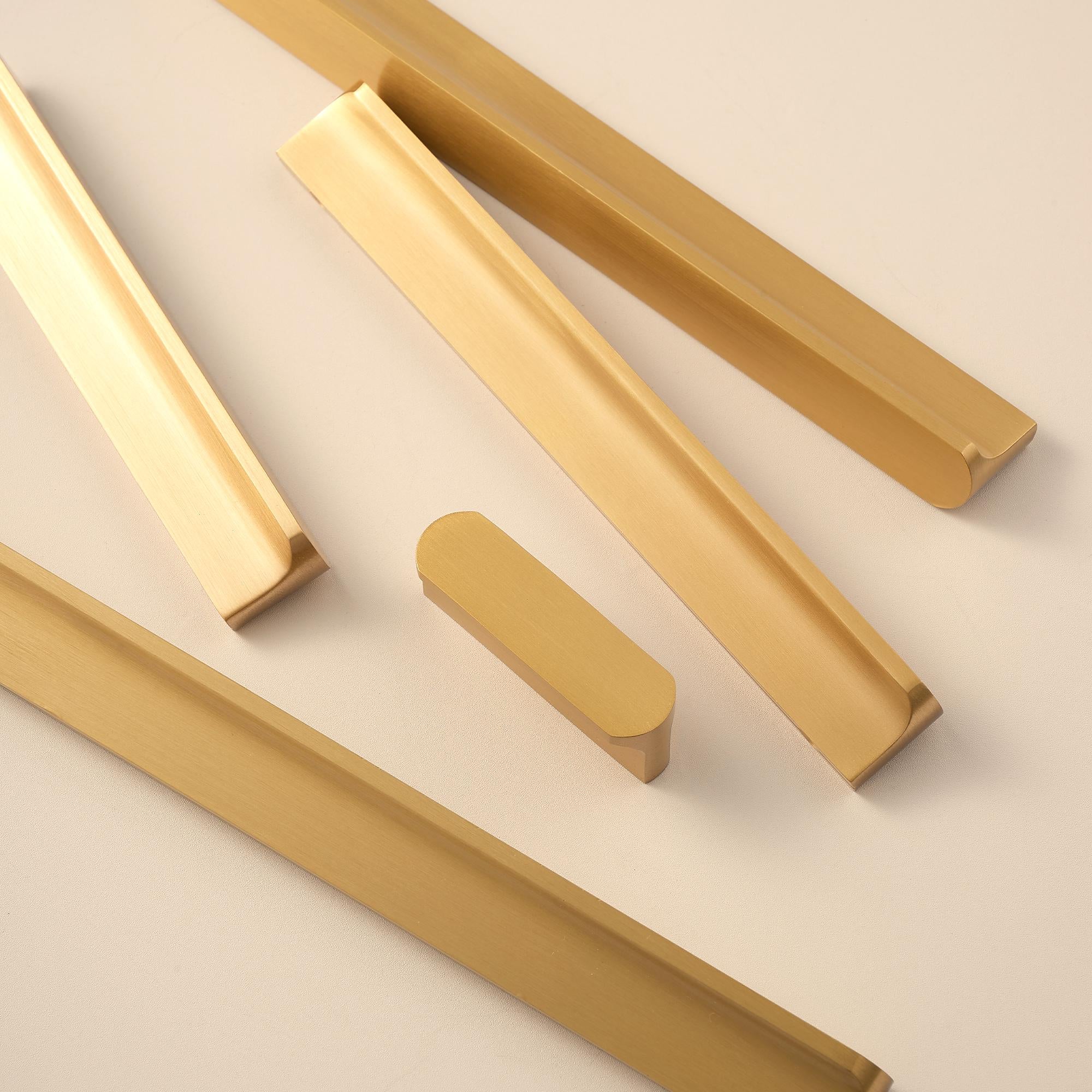 Antique Brass Cabinet Handles Solid Brass Drawer Pulls Modern Minimalist Kitchen Hardware