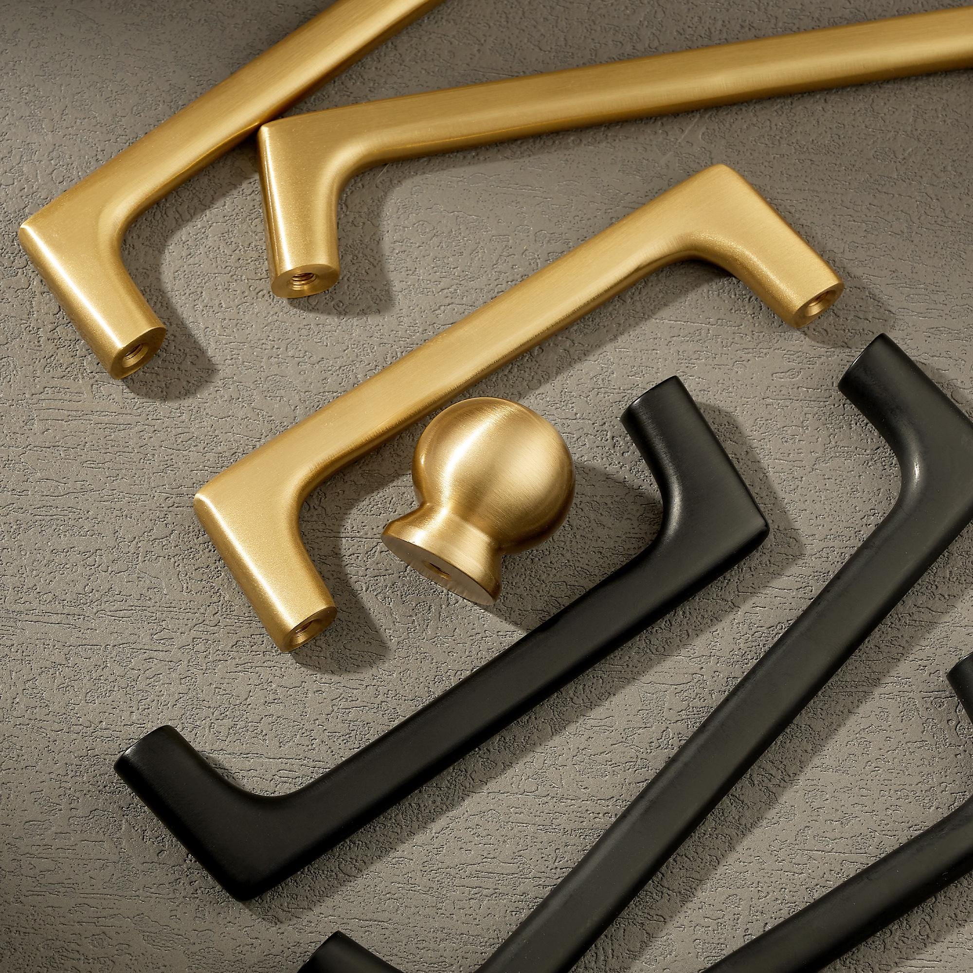 Modern L Shape Cabinet Pull, Solid Brass Drawer Handle, Minimalist Kitchen Hardware