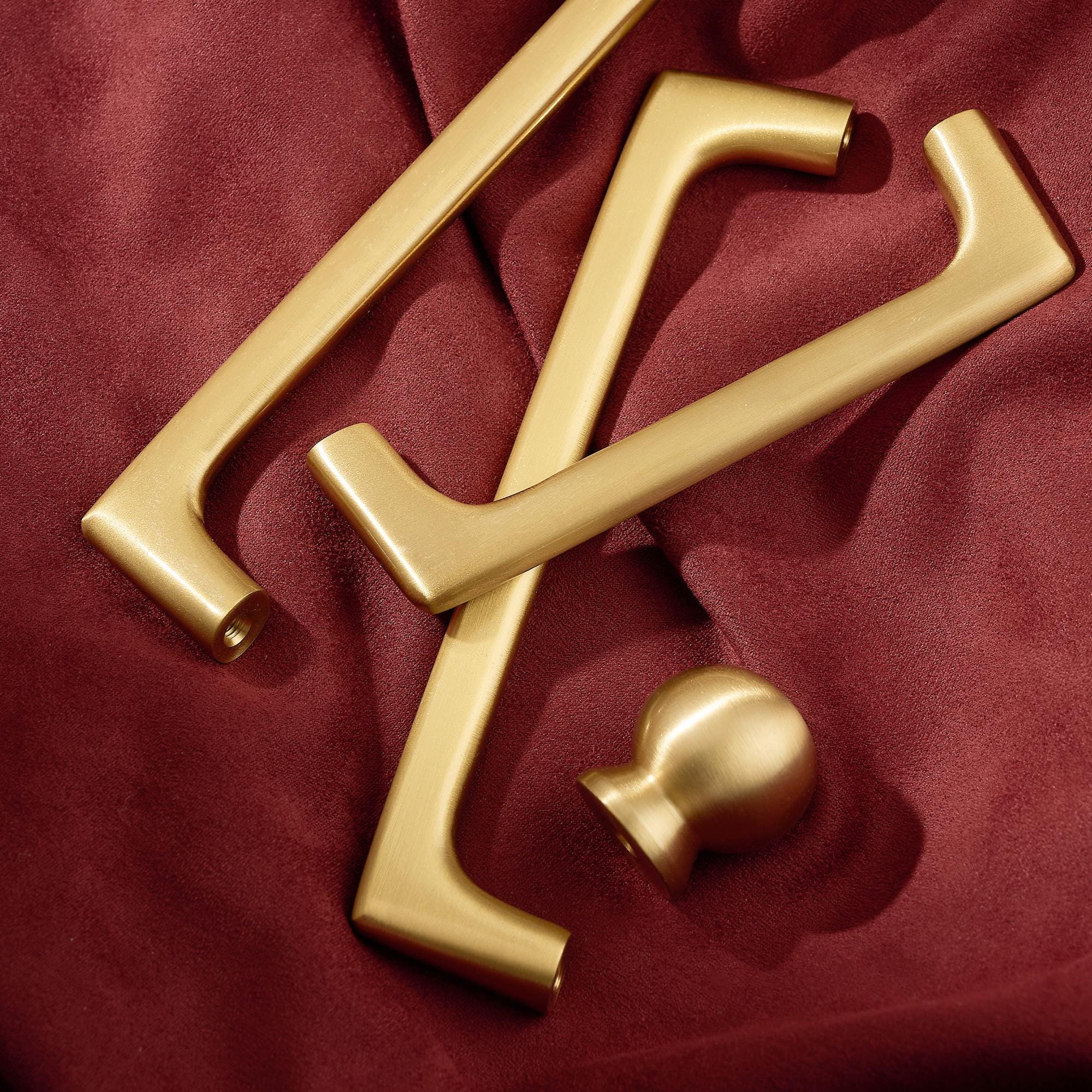 Modern L Shape Cabinet Pull, Solid Brass Drawer Handle, Minimalist Kitchen Hardware