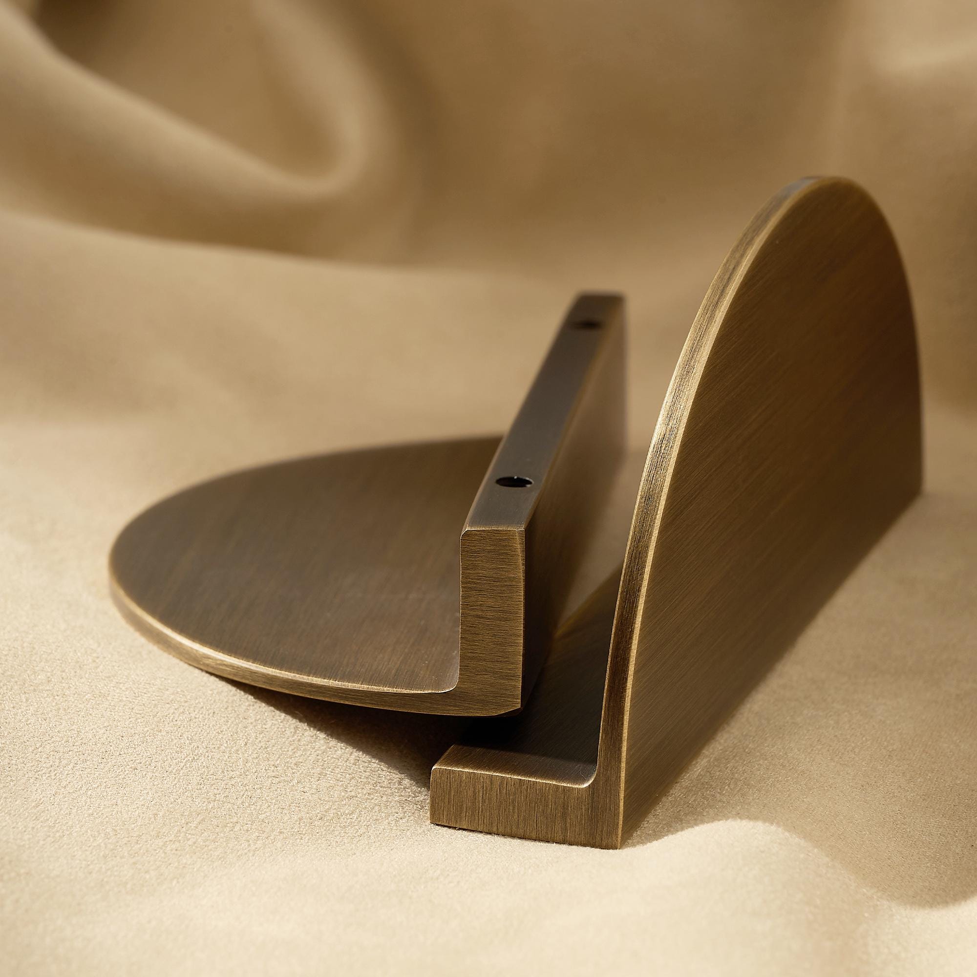 Semi Circle Brass Cabinet Pull, Modern Half Moon Drawer Handle, Gold Cabinet Hardware