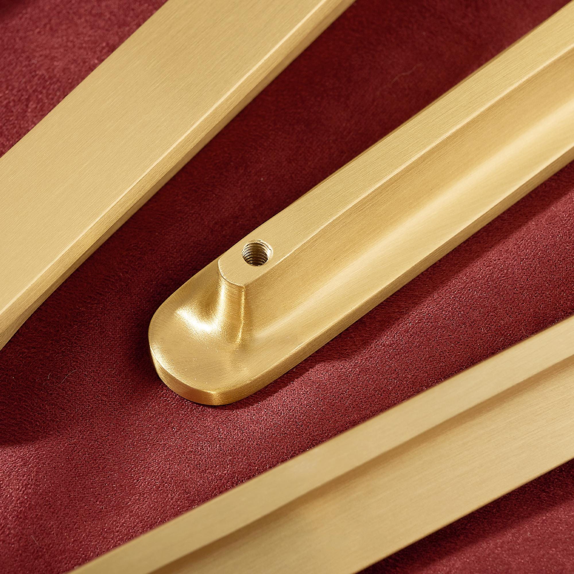 Brushed Brass Edge Pull, Modern Minimalist Cabinet Hardware, Solid Drawer Pull