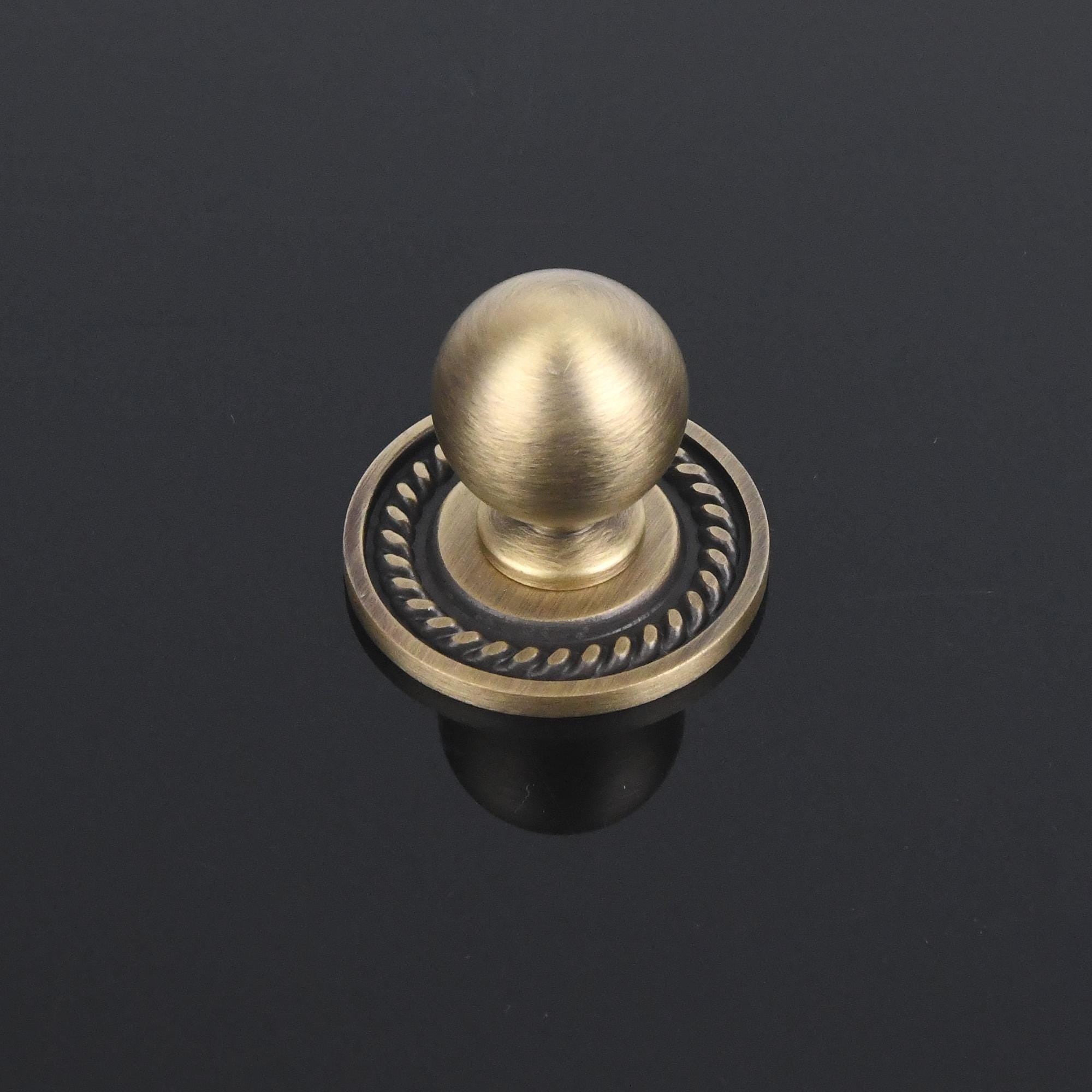 Solid Brass Vintage Cabinet Knob, Round or Long Backplate, Antique Drawer Hardware