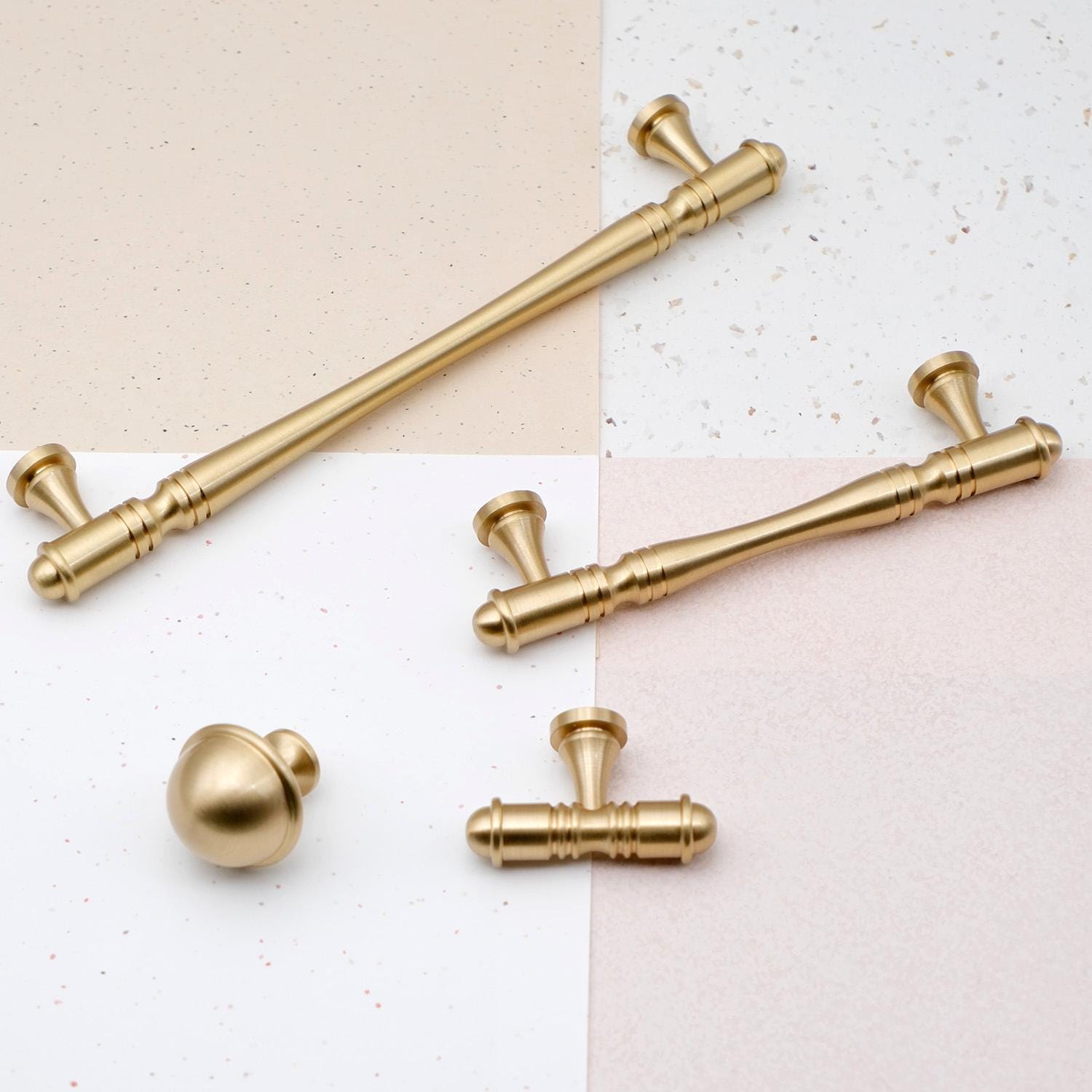 Classic Vintage Cabinet Pull & Knob | Vintage Drawer Handle | Traditional Solid Brass Kitchen Cabinet Hardware | Classic Dresser Pull Handle