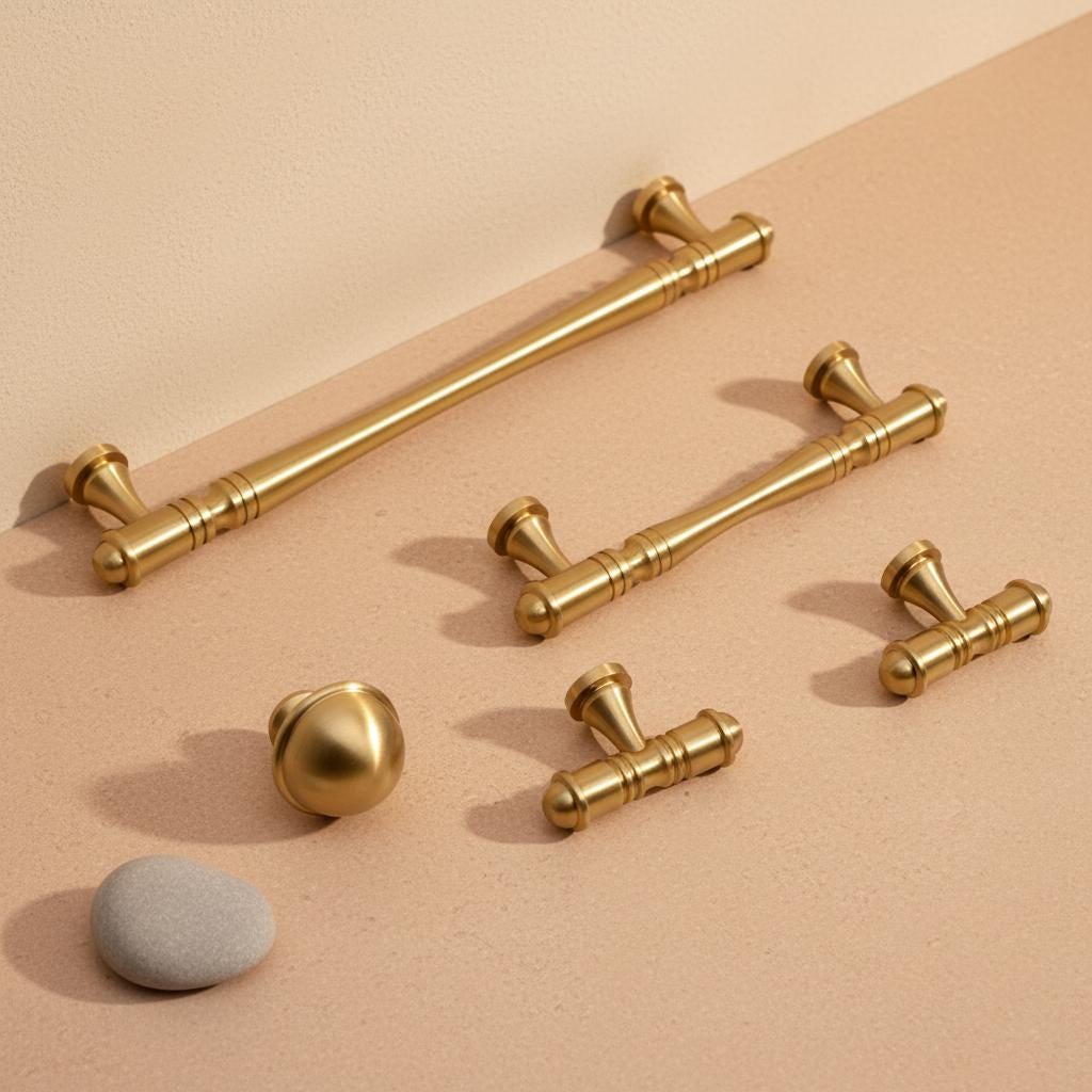 Classic Vintage Cabinet Pull & Knob | Vintage Drawer Handle | Traditional Solid Brass Kitchen Cabinet Hardware | Classic Dresser Pull Handle