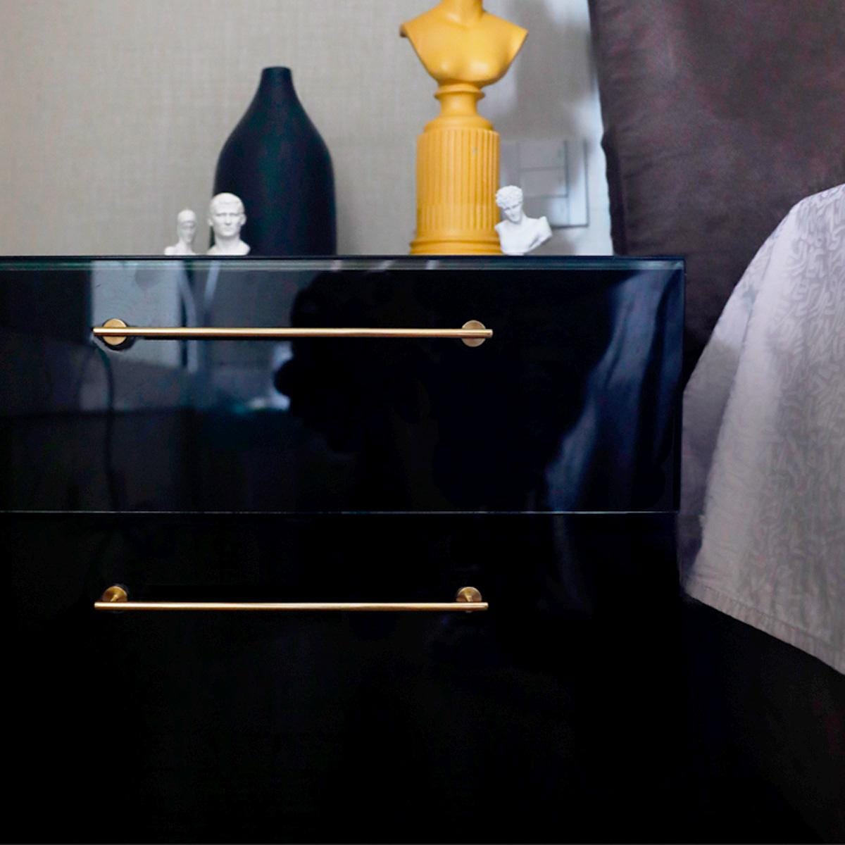Brushed Brass Cabinet Pull & Knob Set | Modern Drawer Handle with Textured Round Base | Solid Brass Kitchen Hardware Minimalist Dresser Pull
